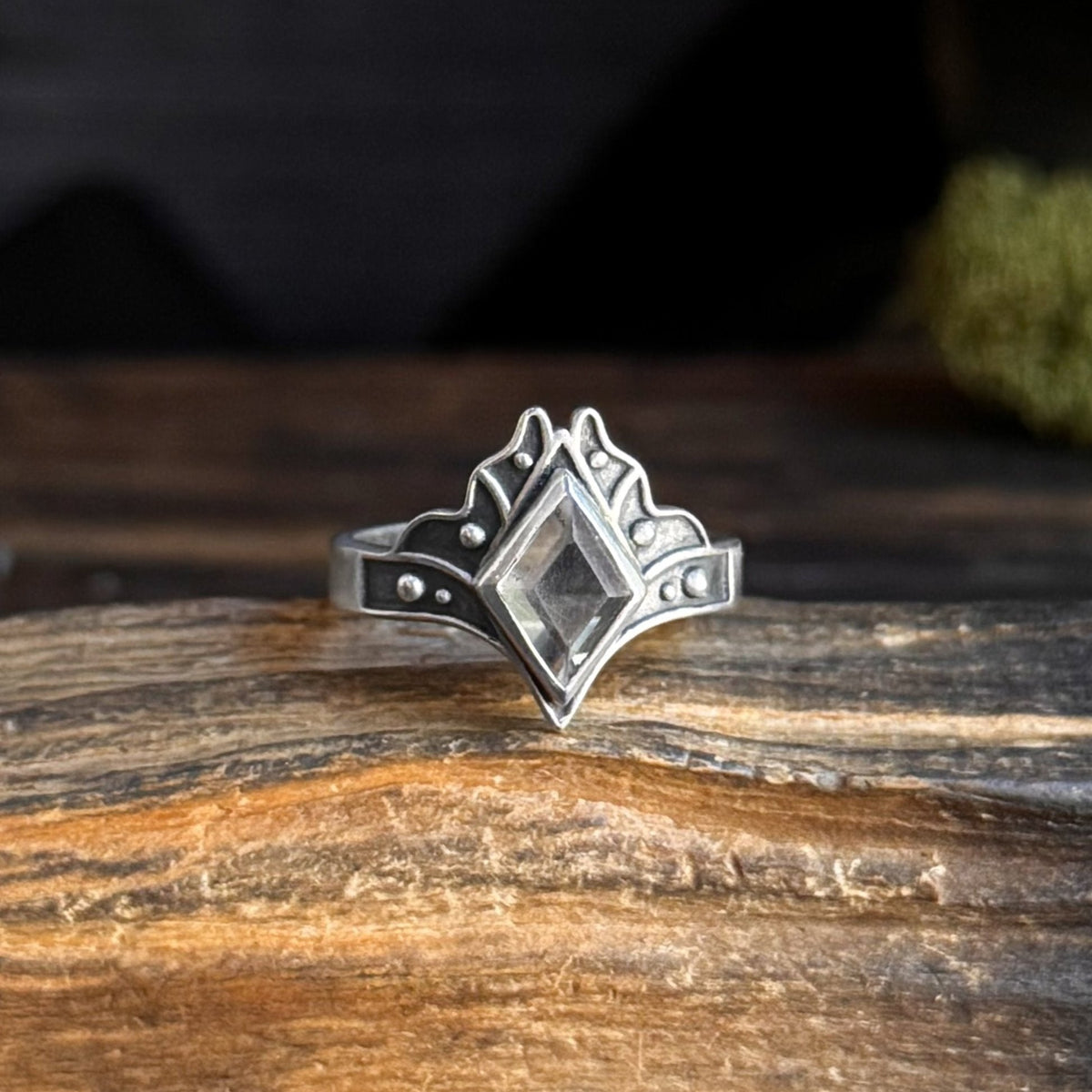 Portal Ring | Faceted Clear Quartz & Sterling Silver – Acid Queen Jewelry