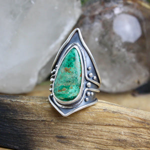Warrior Ring // Chrysocolla - Size 10 - Acid Queen Jewelry