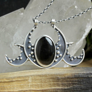 Triple Moon Voyager Necklace // Smoky Quartz