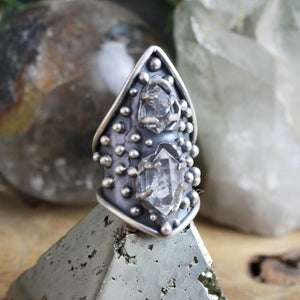 Warrior Captured Quartz Ring Size 6.5 - Acid Queen Jewelry