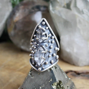 Warrior Captured Quartz Ring Size 6.5 - Acid Queen Jewelry