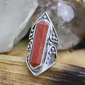 Amplifier Ring // Red Jasper - Size 10 - Acid Queen Jewelry