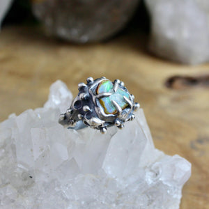 Captured Raw Opal Ring Size 7 - Acid Queen Jewelry