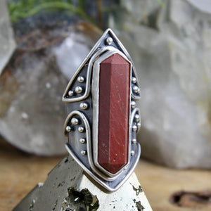 Amplifier Ring // Red Jasper - Size 10 - Acid Queen Jewelry