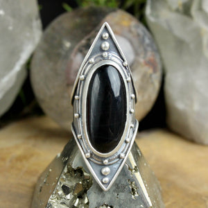 Warrior Shield Ring // Black Onyx - Size 8.5