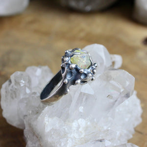 Captured Raw Opal Ring Size 7.5 - Acid Queen Jewelry