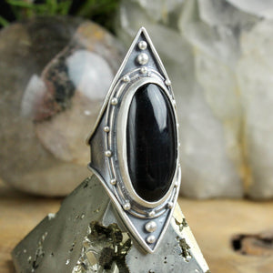 Warrior Shield Ring // Black Onyx - Size 8.5