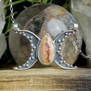 Moon Voyager Necklace // Mexican Fire Opal