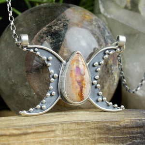Moon Voyager Necklace // Mexican Fire Opal