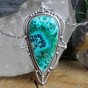 Serpentine Voyager Necklace // Azurite - Acid Queen Jewelry