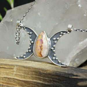 Moon Voyager Necklace // Mexican Fire Opal