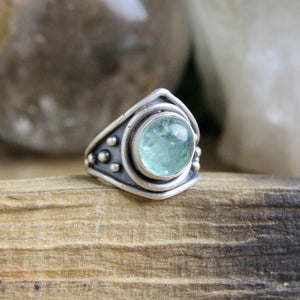 Warrior Ring //  Aquamarine - Size 6 - Acid Queen Jewelry