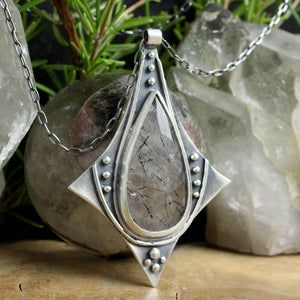 Voyager Necklace // Tourmalated Quartz