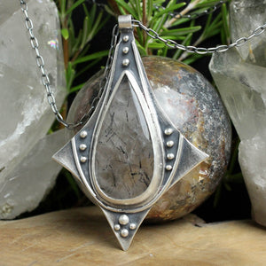 Voyager Necklace // Tourmalated Quartz