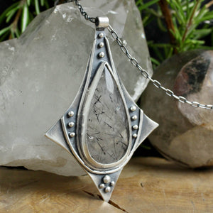 Voyager Necklace // Tourmalated Quartz