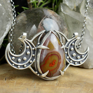 Triple Moon Voyager Necklace //  Red Jasper