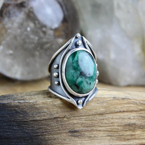 Warrior Ring // Emerald - Size 9 - Acid Queen Jewelry