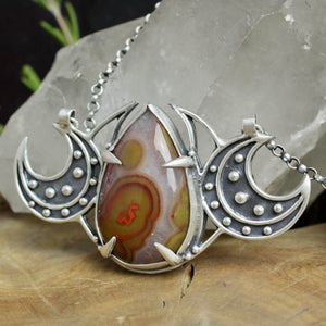 Triple Moon Voyager Necklace //  Red Jasper