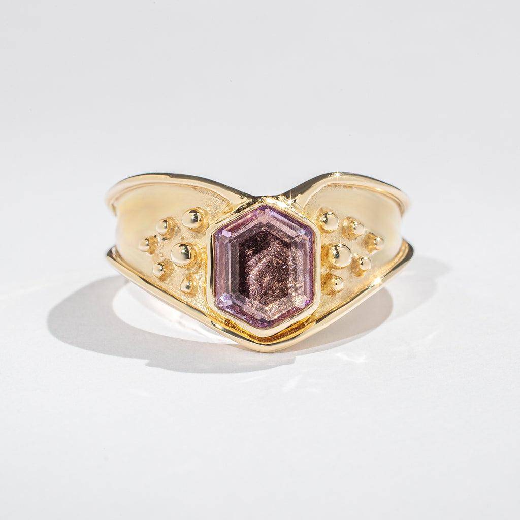 Isis Ring -Amethyst - 14K Gold - Acid Queen Jewelry