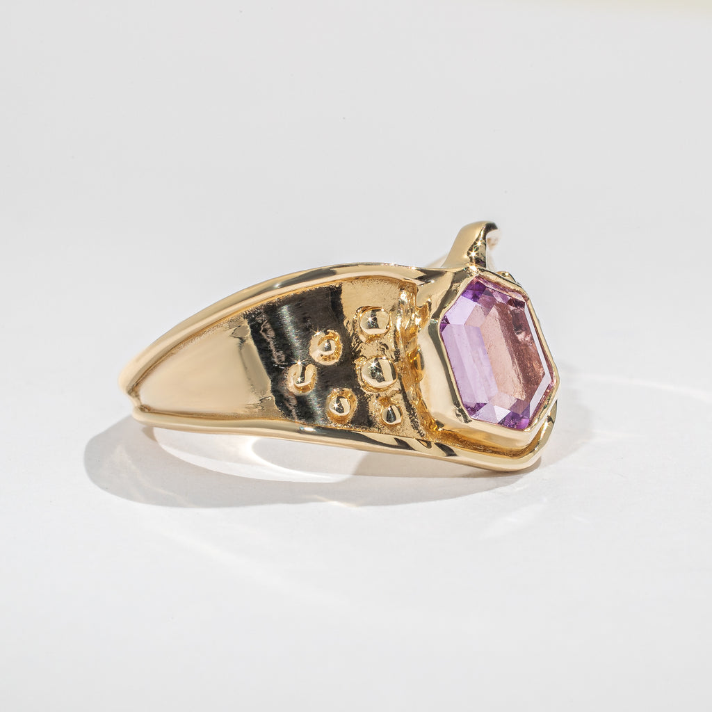 Isis Ring -Amethyst - 14K Gold - Acid Queen Jewelry