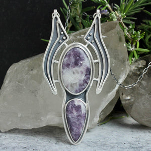 Prophetess Necklace //  Double Lepidolite