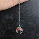 Crescent Moon Lariat Necklace // Carnelian - Acid Queen Jewelry