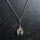 Crescent Moon Lariat Necklace // Carnelian - Acid Queen Jewelry