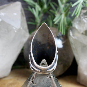 Warrior Shield Ring // Labradorite - Size 7.5 - Acid Queen Jewelry