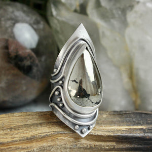Warrior Shield Ring //  Pyrite - Size 6.5