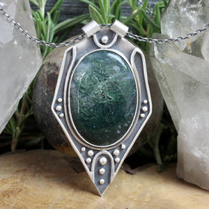 Voyager Necklace // Moss Agate - Acid Queen Jewelry