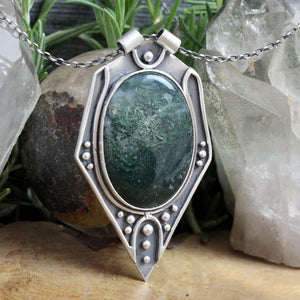 Voyager Necklace // Moss Agate - Acid Queen Jewelry
