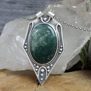 Voyager Necklace // Moss Agate - Acid Queen Jewelry