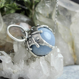Sorceress Crystal Ball Necklace // Angelite