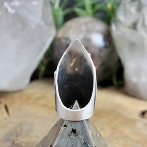 Warrior Shield Ring // Blue Lace Agate - Size 7 - Acid Queen Jewelry