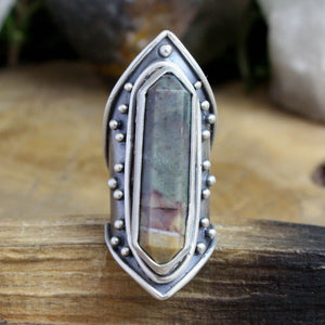 Amplifier Ring // Moss Agate- Size 7 - Acid Queen Jewelry