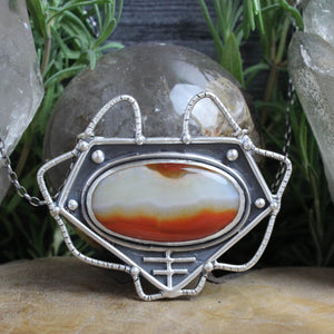 Serpentine Voyager Necklace // Agate - Acid Queen Jewelry