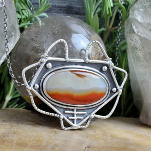 Serpentine Voyager Necklace // Agate - Acid Queen Jewelry