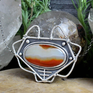 Serpentine Voyager Necklace // Agate - Acid Queen Jewelry