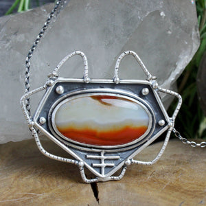 Serpentine Voyager Necklace // Agate - Acid Queen Jewelry