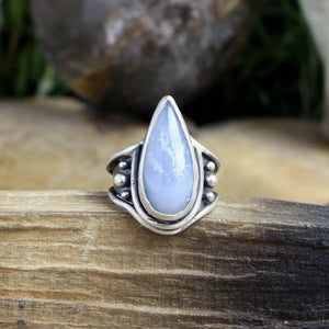 Warrior Ring // Blue Lace Agate - Size 6 - Acid Queen Jewelry