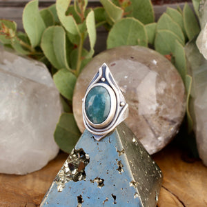 Warrior Ring // Moss Agate - Size 7 - Acid Queen Jewelry