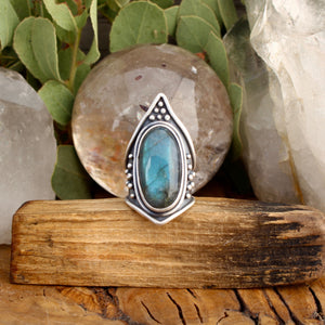 Warrior Ring // Labradorite - Size 8 - Acid Queen Jewelry