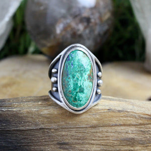 Warrior Ring // Chrysocolla - Size 10 - Acid Queen Jewelry