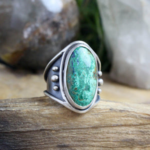 Warrior Ring // Chrysocolla - Size 10 - Acid Queen Jewelry