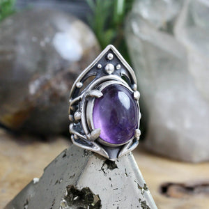 Warrior Laced Ring // Amethyst - Size 6 - Acid Queen Jewelry