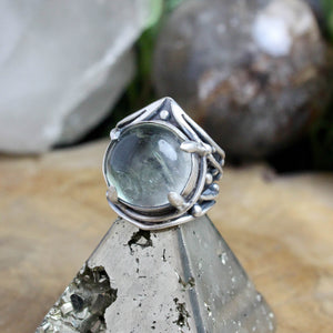 Warrior Laced Ring // Green Quartz- Size 8 - Acid Queen Jewelry