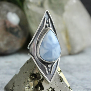 Warrior Shield Ring // Blue Opal  Size 10