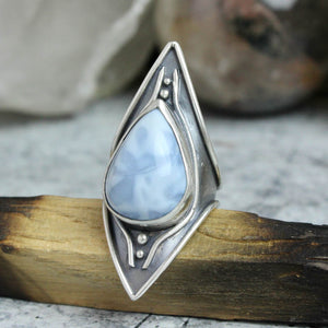 Warrior Shield Ring // Blue Opal  Size 10