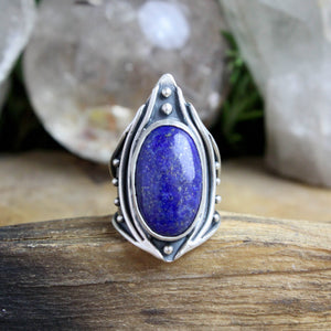 Warrior Ring //  Lapis Lazuli - Size 8.5 - Acid Queen Jewelry