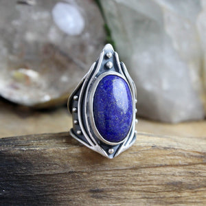 Warrior Ring //  Lapis Lazuli - Size 8.5 - Acid Queen Jewelry